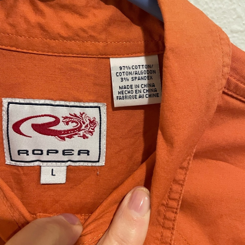 Men’s Roper Vibrant Orange Shirt - Picture 3 of 4